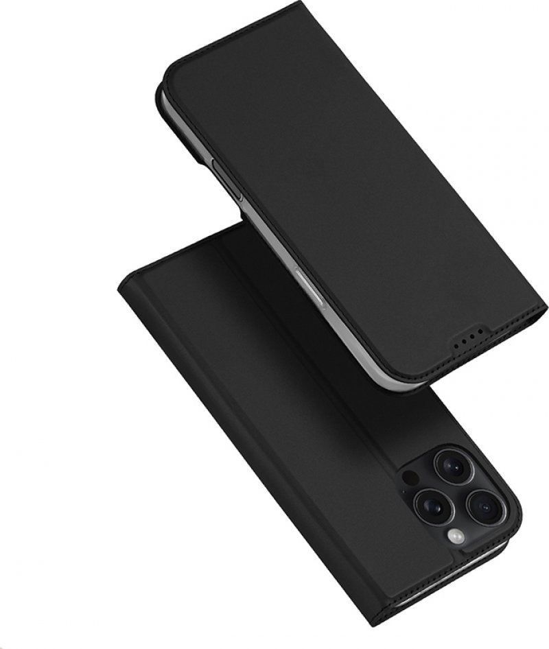 Dux Ducis Skin Pro flipové kožené puzdro na iPhone 16 Pro Black