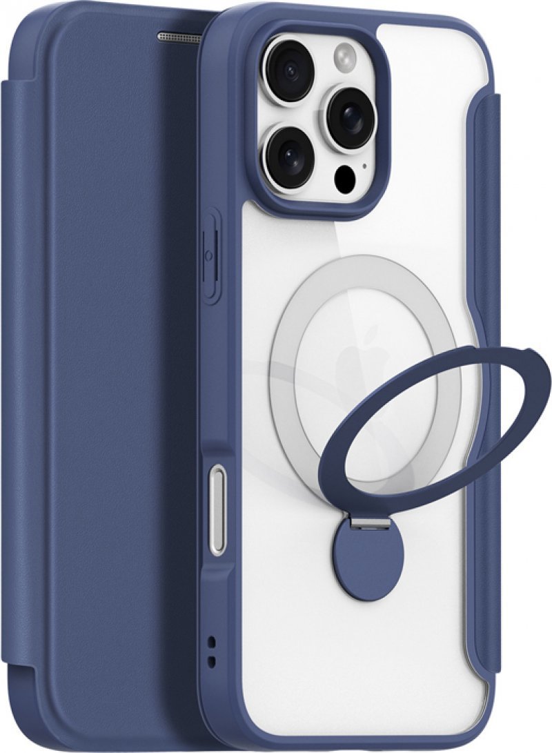 Dux Ducis Skin X Pro flipové kožené puzdro s Ring Stand na iPhone 16 Pre Max Blue