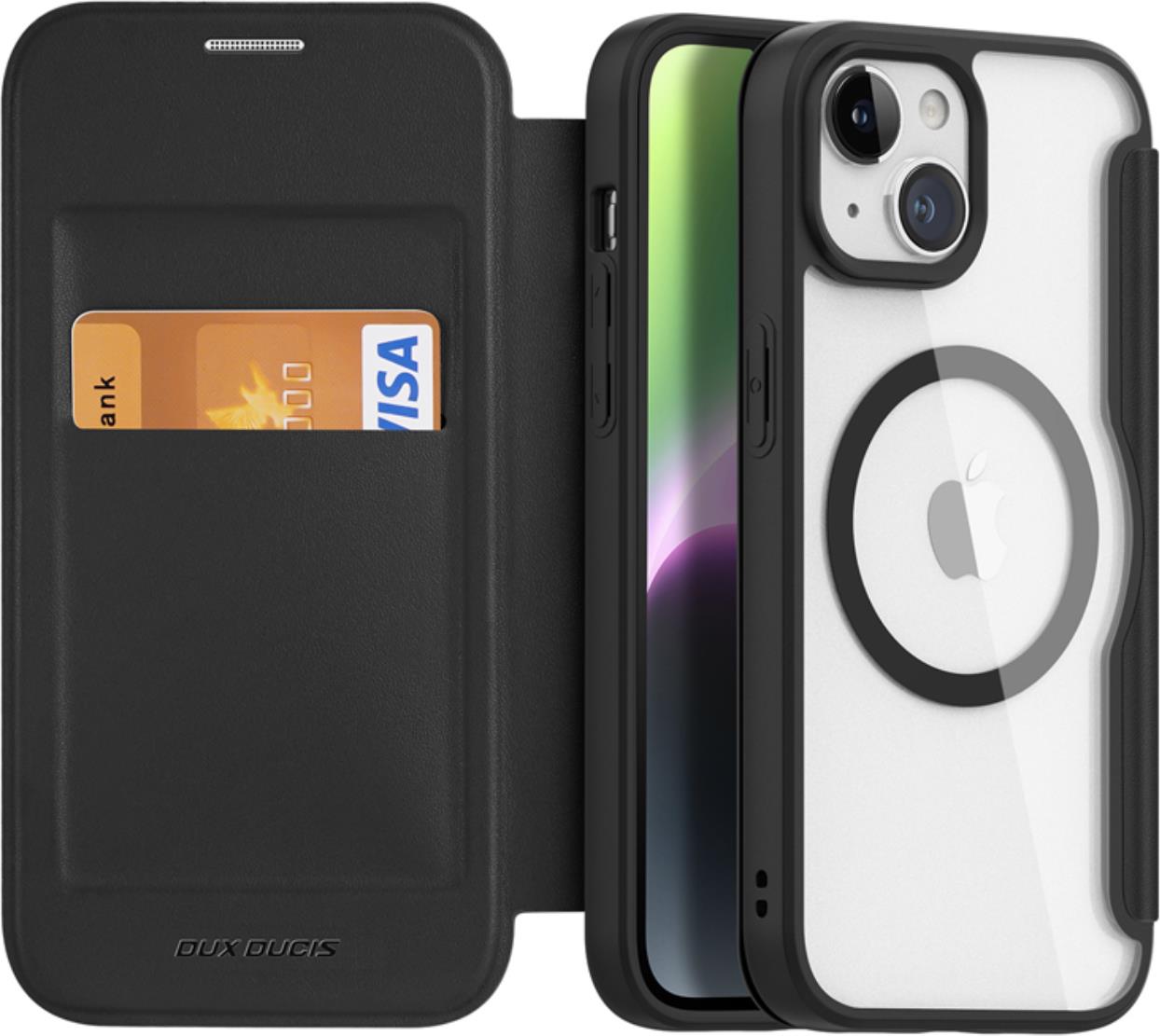 DUX DUCIS Skin X flipové kožené puzdro pre iPhone 15 čierne