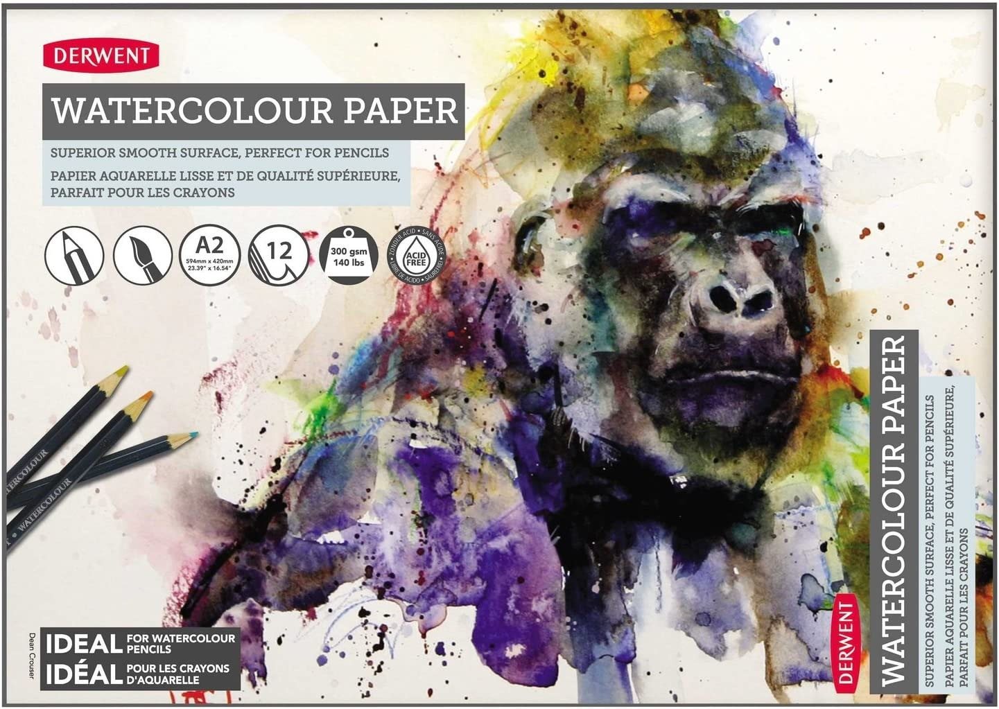 DERWENT Watercolour Paper A2/12 listov/300g/m2