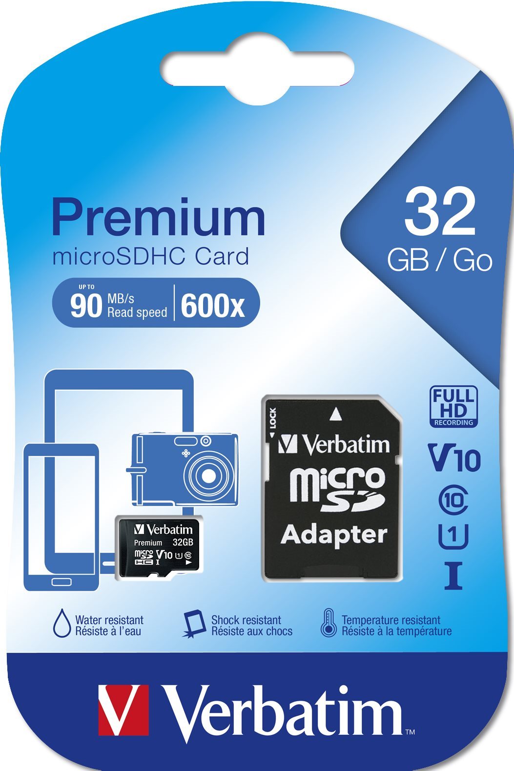 Verbatim MicroSDHC 32 GB Premium + SD adaptér