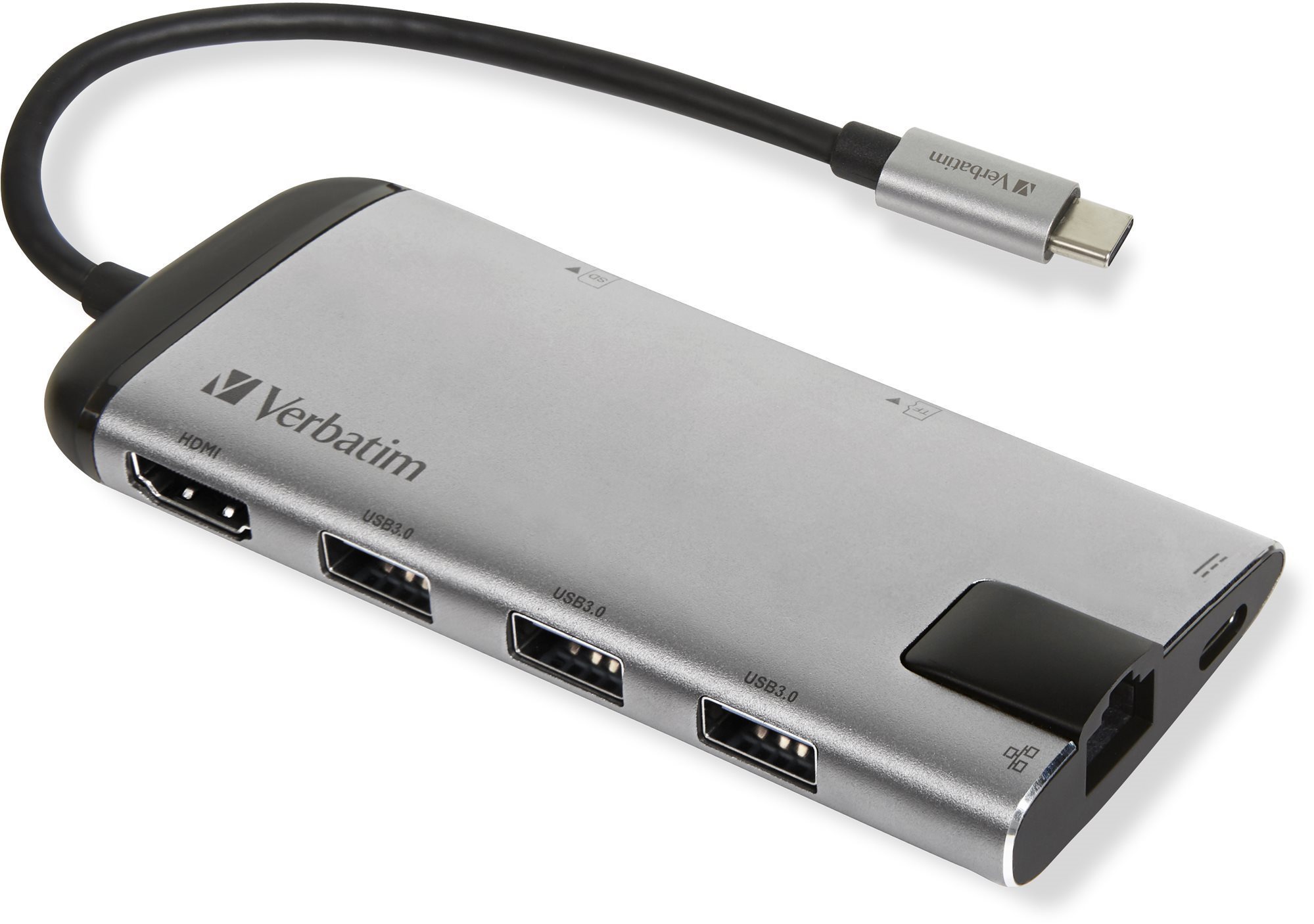 VERBATIM USB-C Multiport HUB USB 3.1 GEN 1/3× USB 3.0/HDMI/SDHC/microSDHC/RJ45