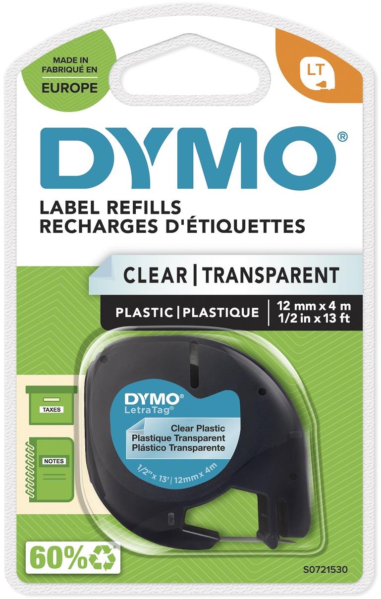 Dymo LetraTag páska plastová, priehľadná, 12 mm × 4 m