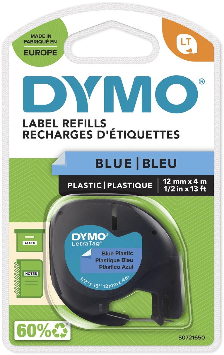 Dymo LetraTag páska plastová, modrá, 12 mm × 4 m