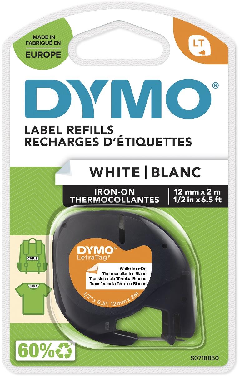Dymo LetraTag páska nažehľovacia, biela, 12 mm × 2 m