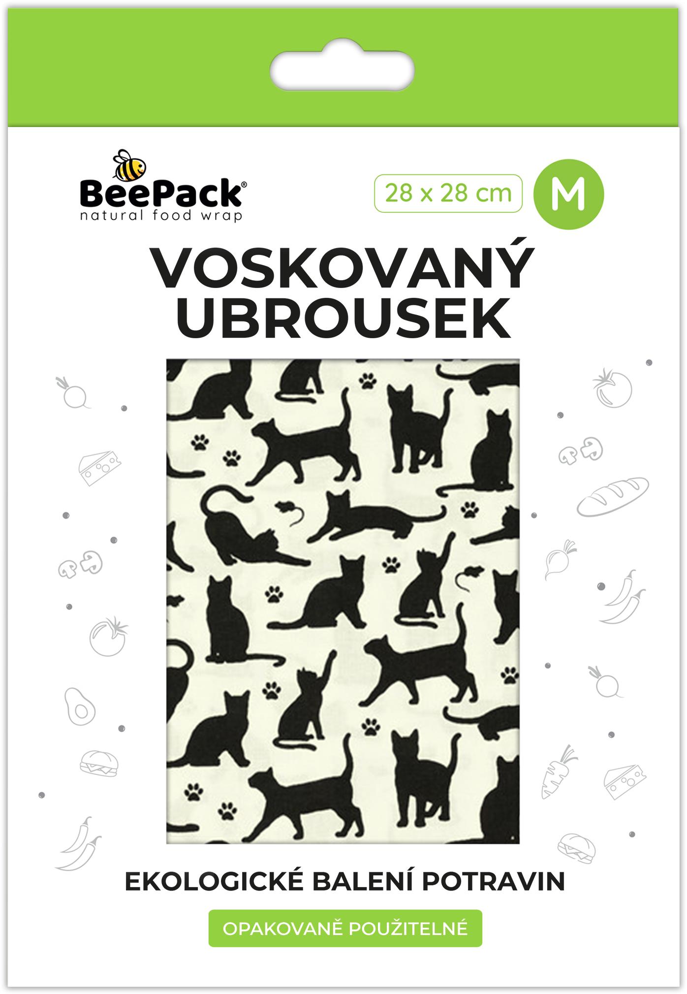 BEEPACK Voskovaný obrúsok Čierne mačky, M