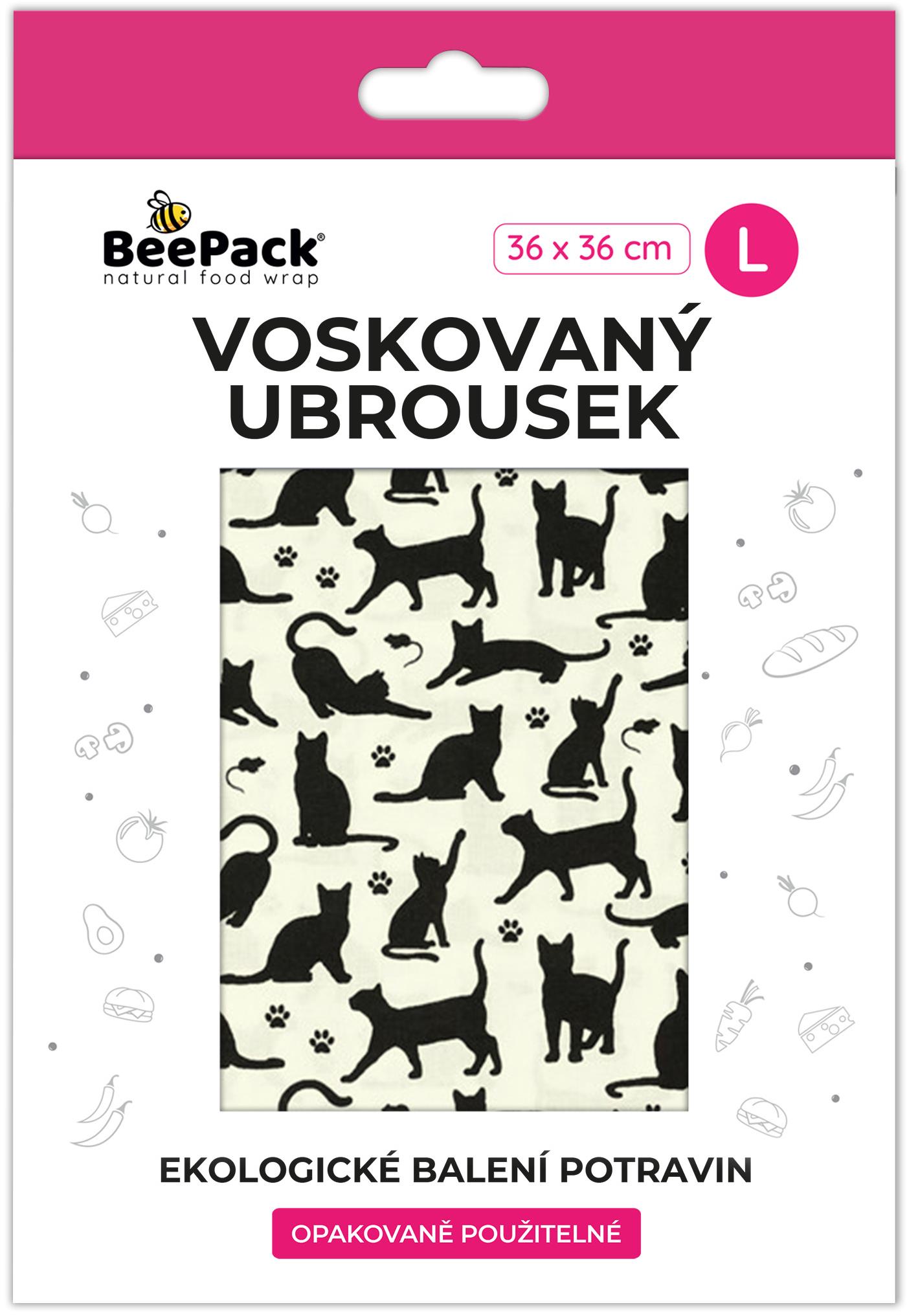 BEEPACK Voskovaný obrúsok Čierne mačky, L