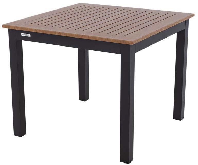 DOPPLER Stôl záhradný, hliníkový EXPERT WOOD Plus 90 × 90 cm
