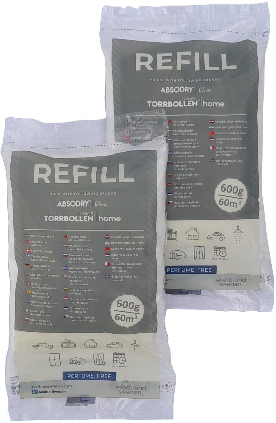 Absodry by Torrbollen náhradné vrecká pre Absodry Duo Family Bag 6, 2× 600 g