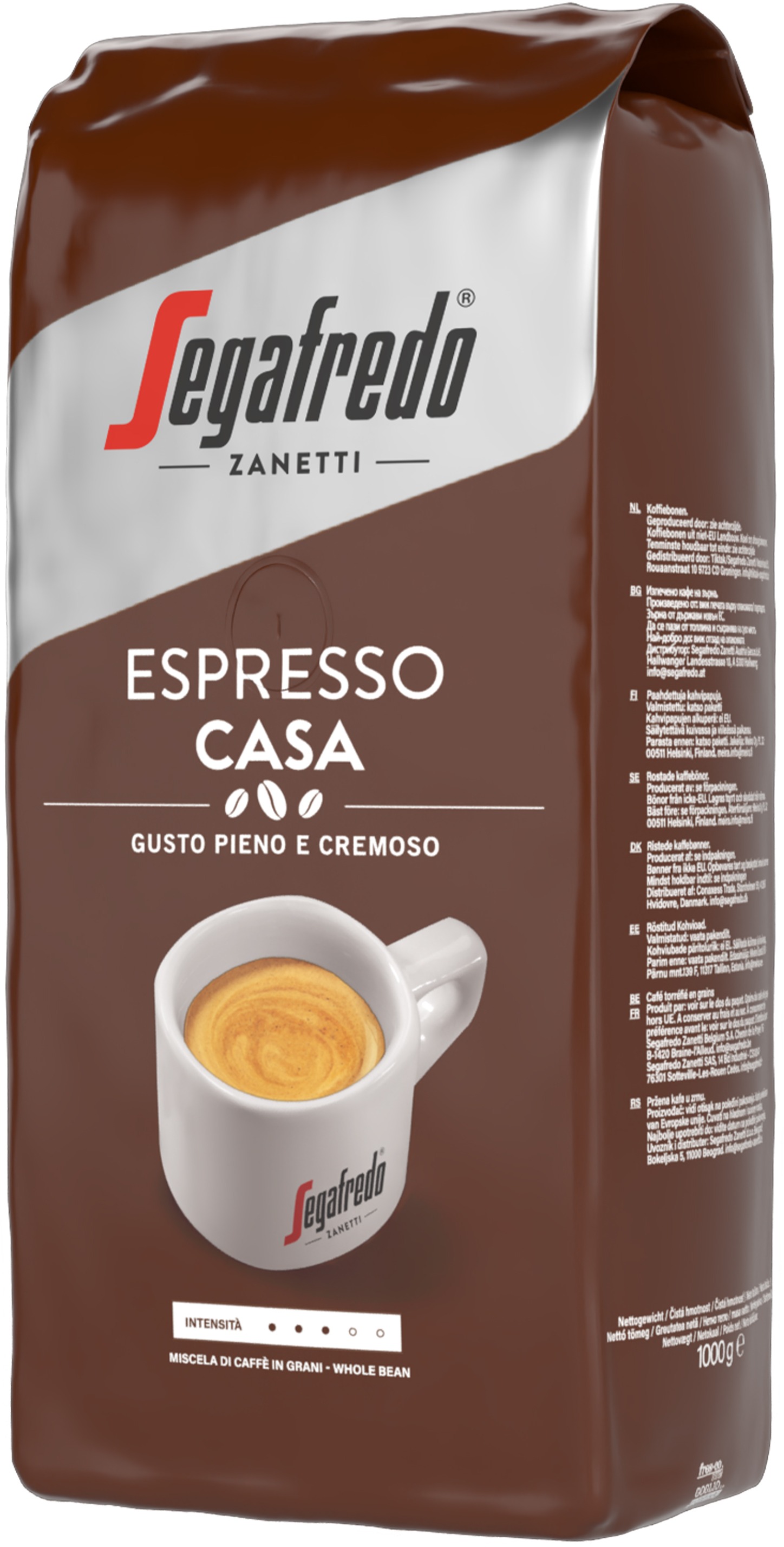 Segafredo Espresso Casa, zrnková, 1 000 g