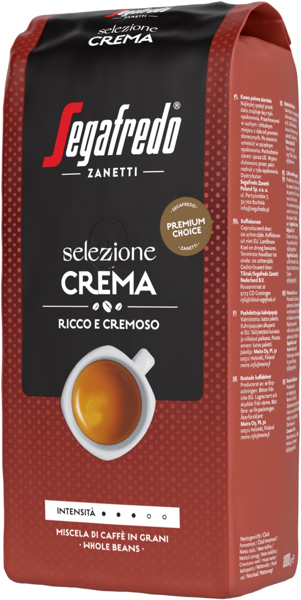 Segafredo Selezione Crema, zrnková, 1 000 g