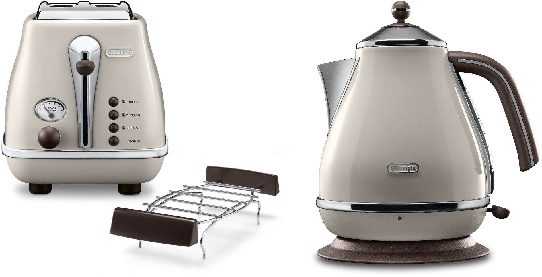 Raňajková kolekcia De'Longhi Icona Vintage – béžová (KBOV2001.BG & CTOV2103.BG)