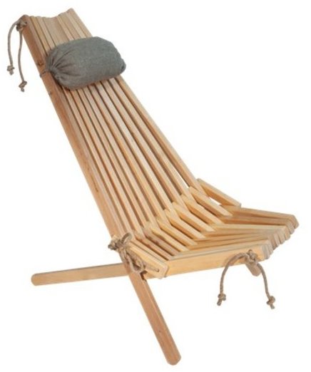 EcoFurn Lilli Drevené záhradné skladacie kreslo s vankúšom, jelša, natural olej