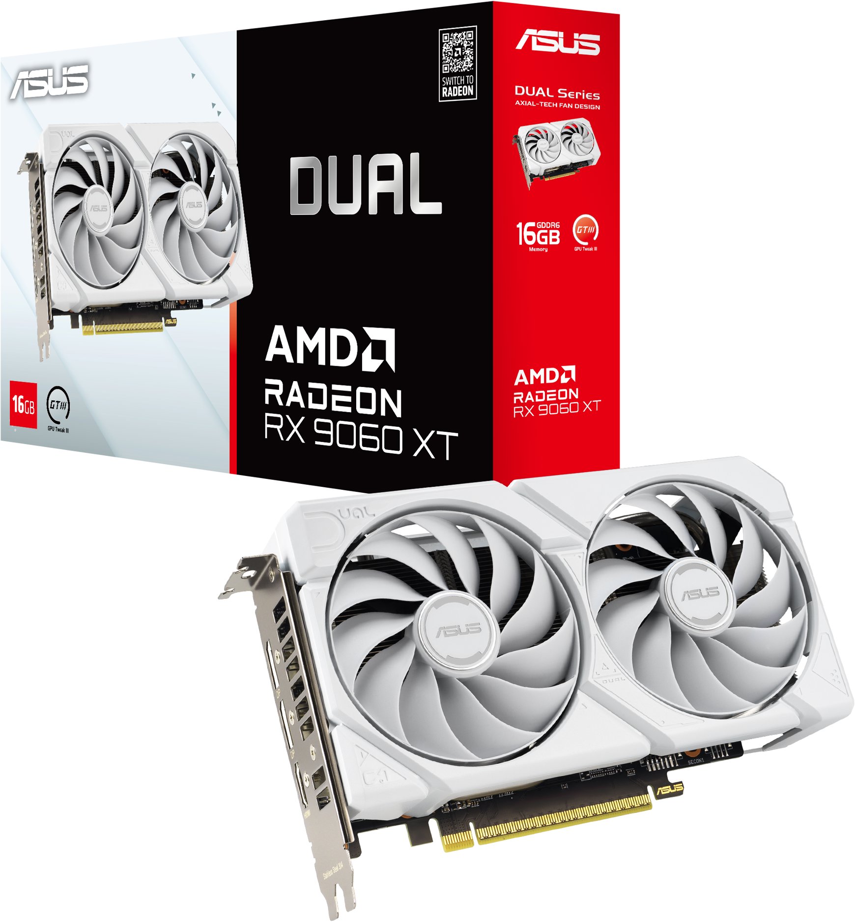 ASUS DUAL Radeon RX 9060 XT 16G WHITE