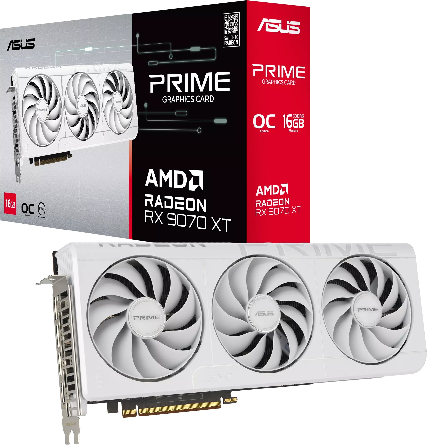 ASUS PRIME Radeon RX 9070 XT 16G White OC