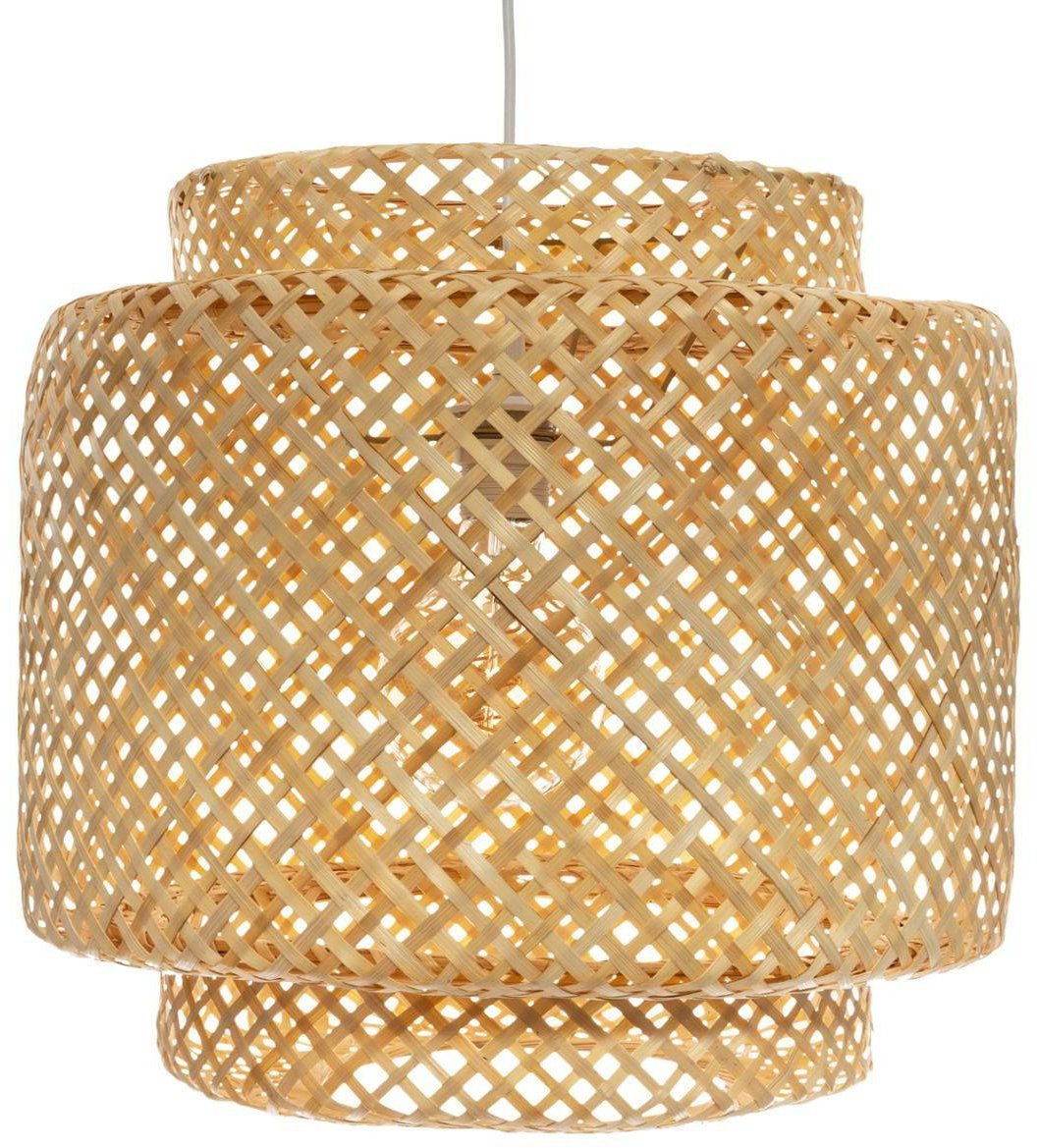 Atmosphera Závesná lampa Liby s prelamovaným tienidlom z bambusu, O 40 cm