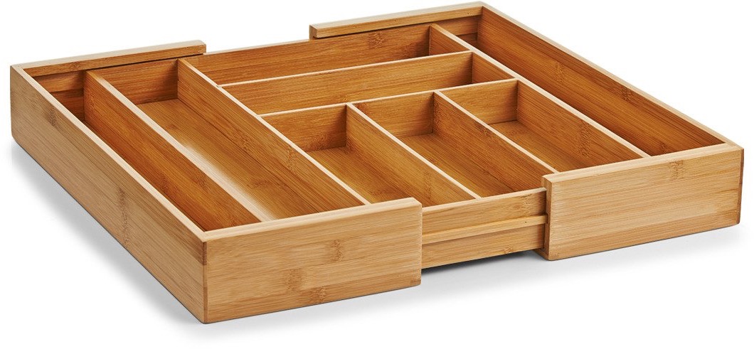 Zeller Nastaviteľná vložka na príbory, bambus, 35 – 58 × 43 × 6,5 cm