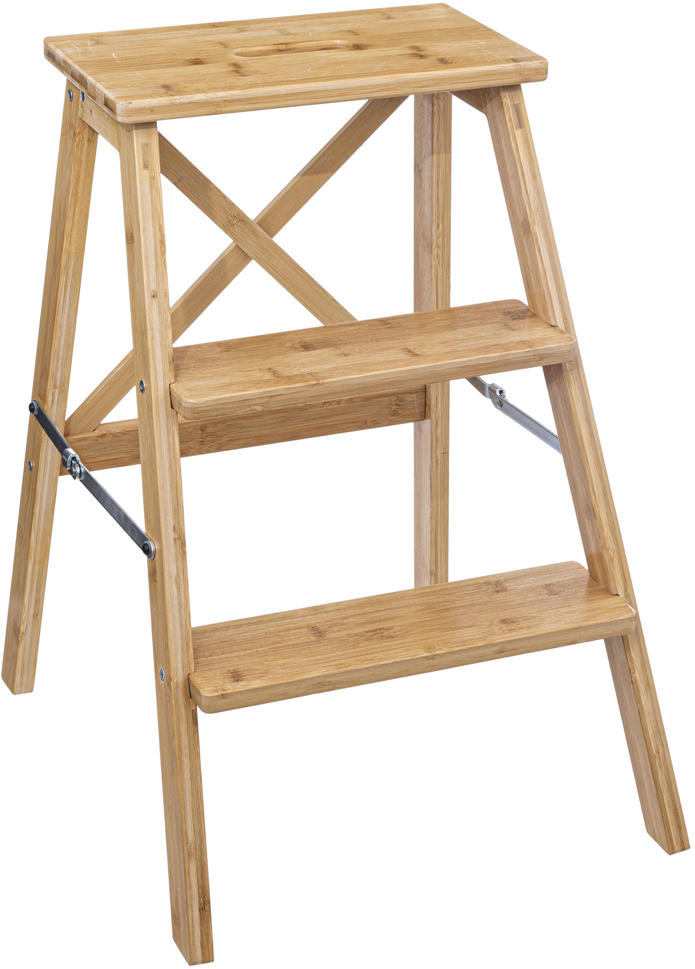 5five Simply Smart Skládací žebřík, nízký, bambus, 63,5 cm