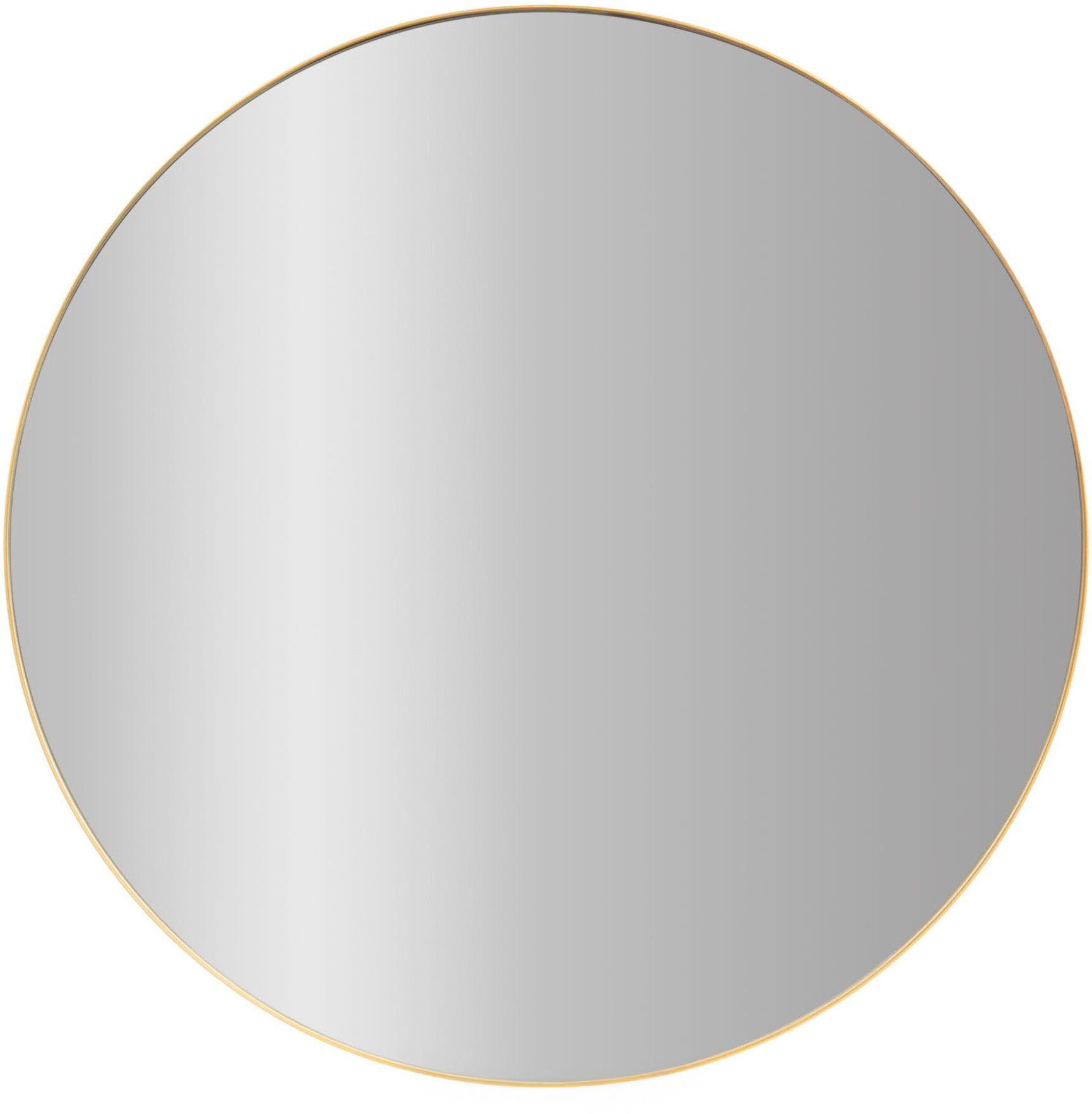 STILOVO Okrúhle zrkadlo NOOR, kovový rám, zlatá farba, priemer 80 cm