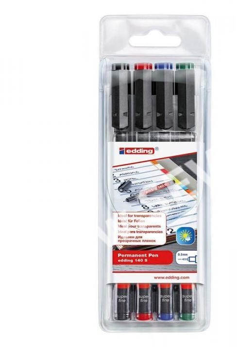 EDDING 140 S OHP pen, sada 4 farieb