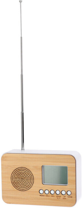 EH Excellent Houseware Budík s rádiom a teplomerom, na batérie, biely