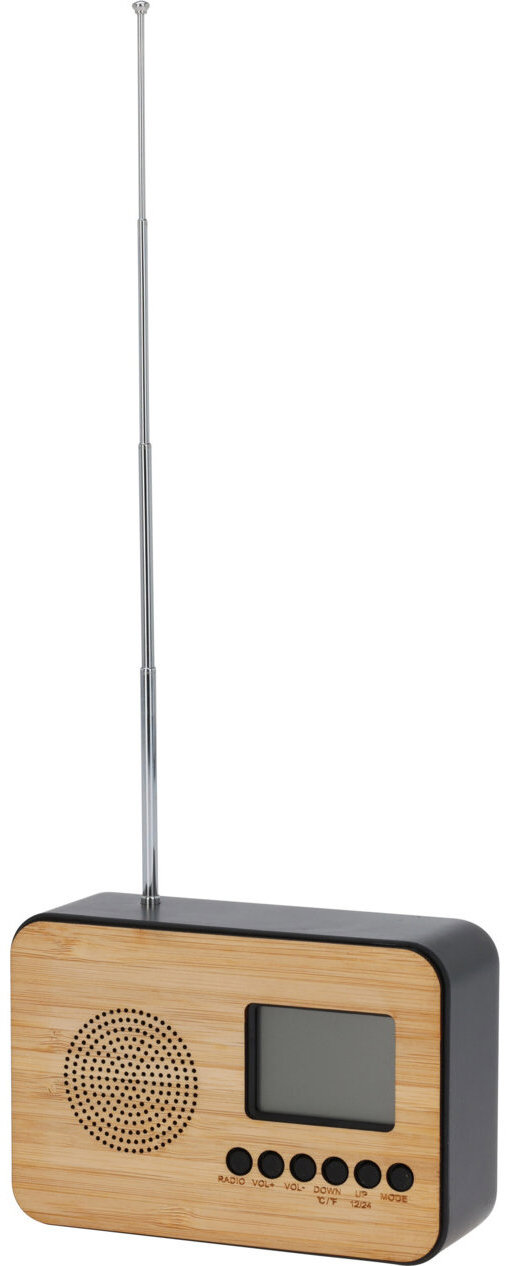 EH Excellent Houseware Budík s rádiom a teplomerom, na batérie, čierny