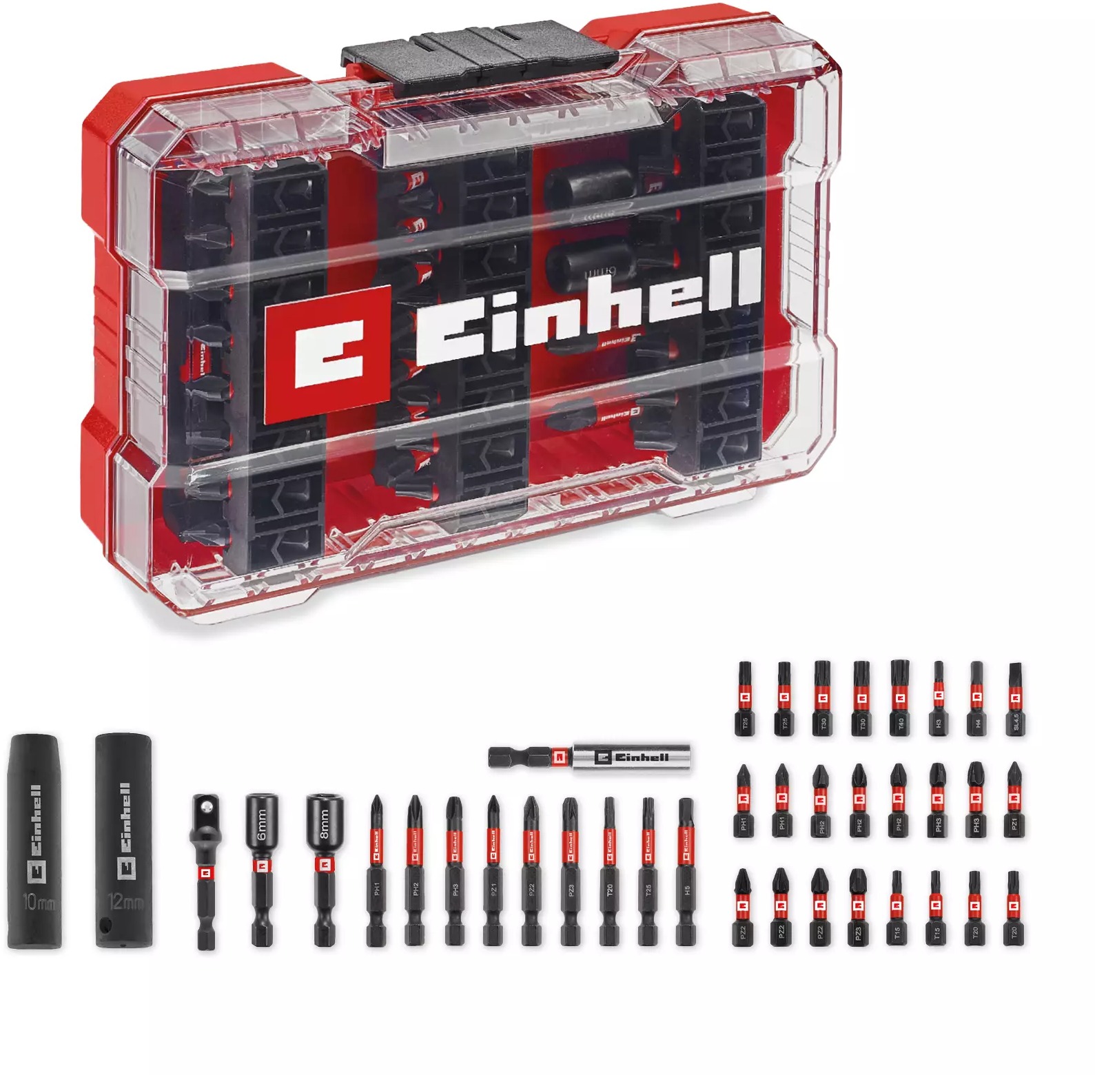 EINHELL M-Case 39 ks bitov/nástrčných kľúčov pre rázové uťahovače/vŕtačky, 49109220