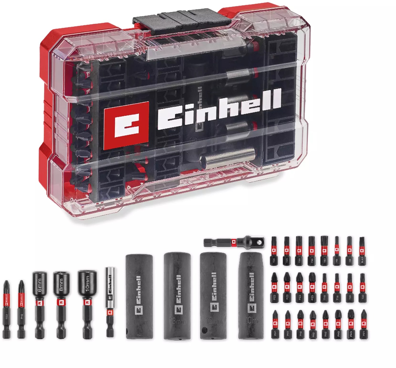 EINHELL M-Case 35 ks bitov/nástrčných kľúčov pre rázové uťahovače/vŕtačky, 49109230