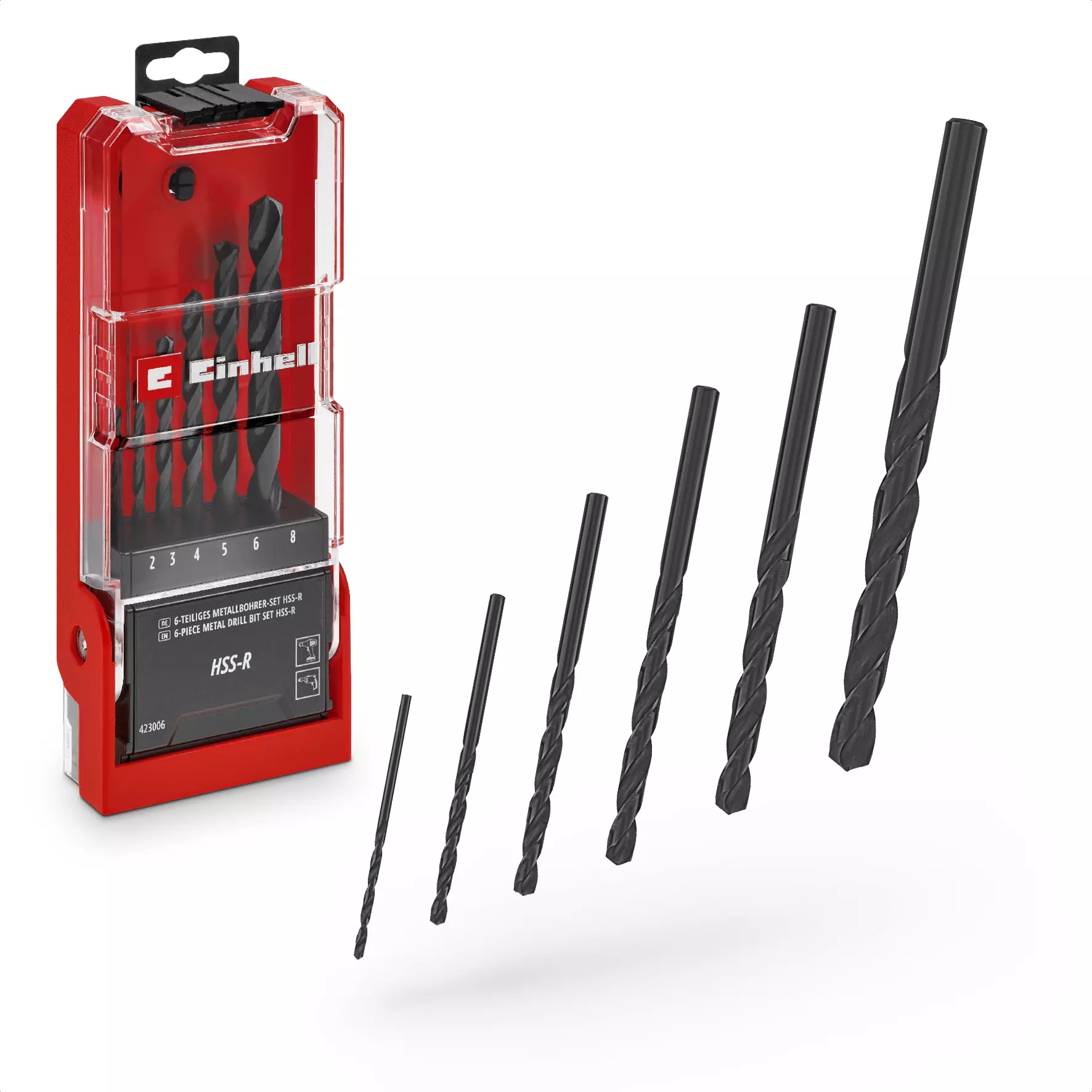 EINHELL 6 ks súprava vrtákov HSS-R do kovu, 49423006