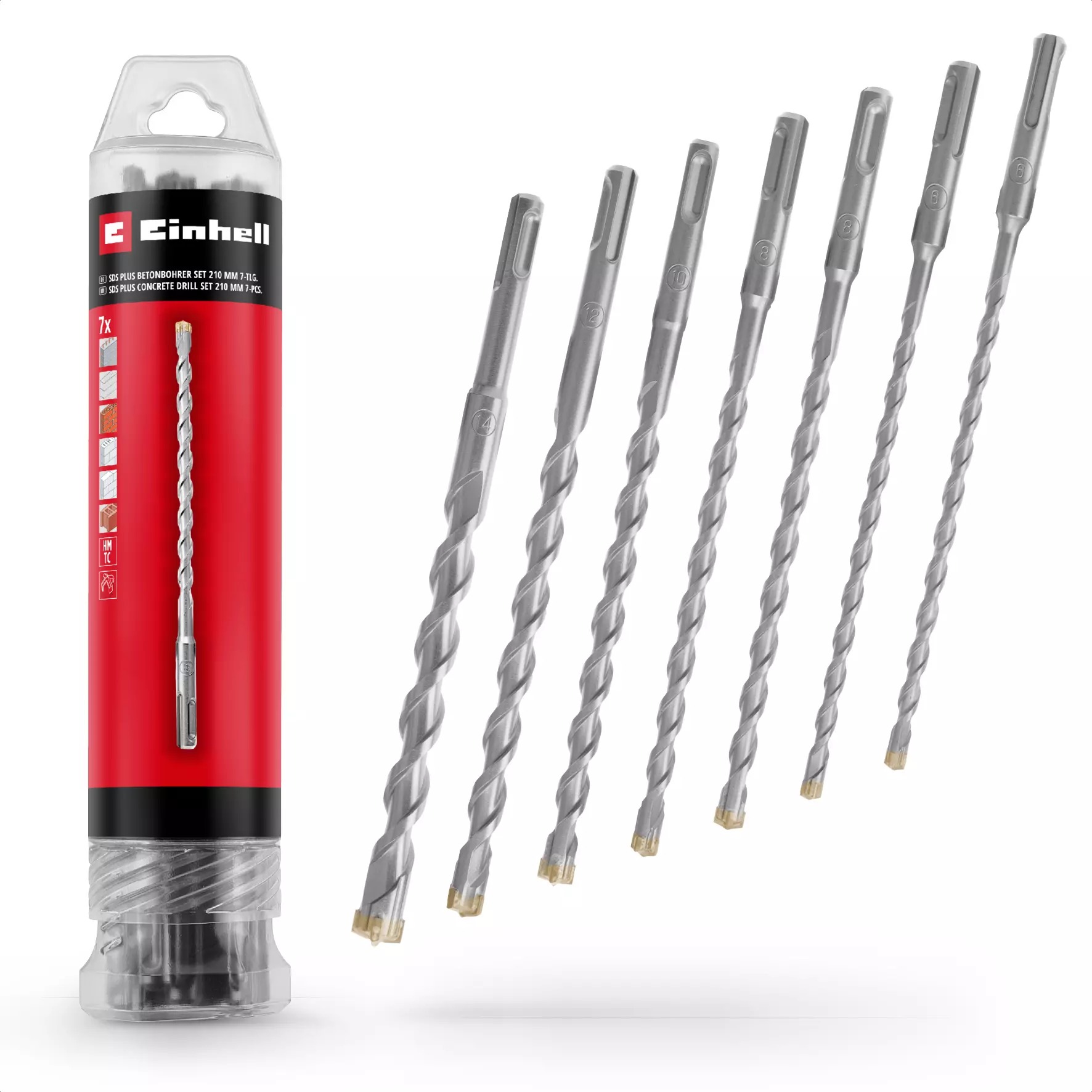 EINHELL 7 ks SDS Plus Set 6 – 14/210 mm, 49265515