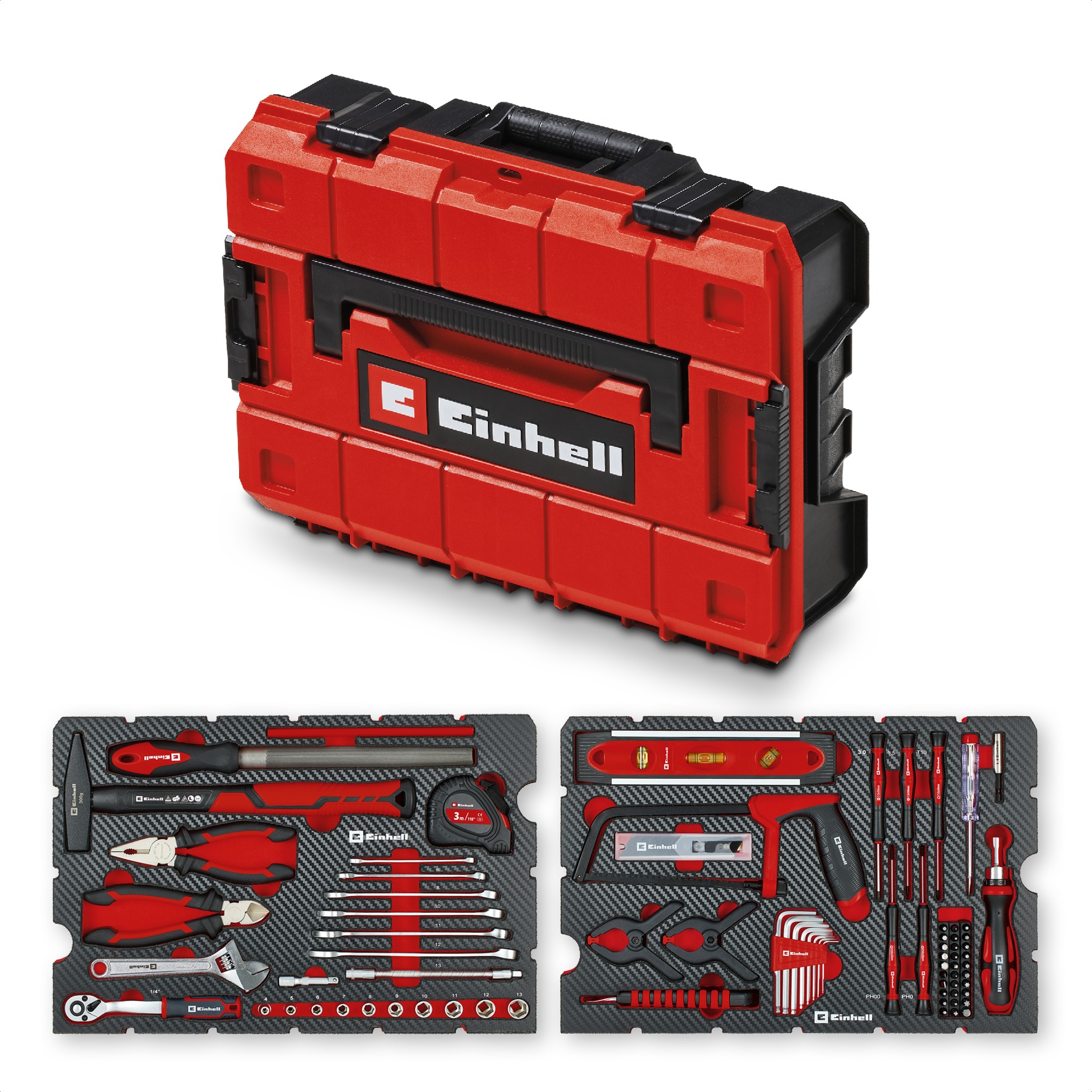 EINHELL E-Case Všestranná montážní sada ručního nářadí a příslušenství 87 ks, 49370518