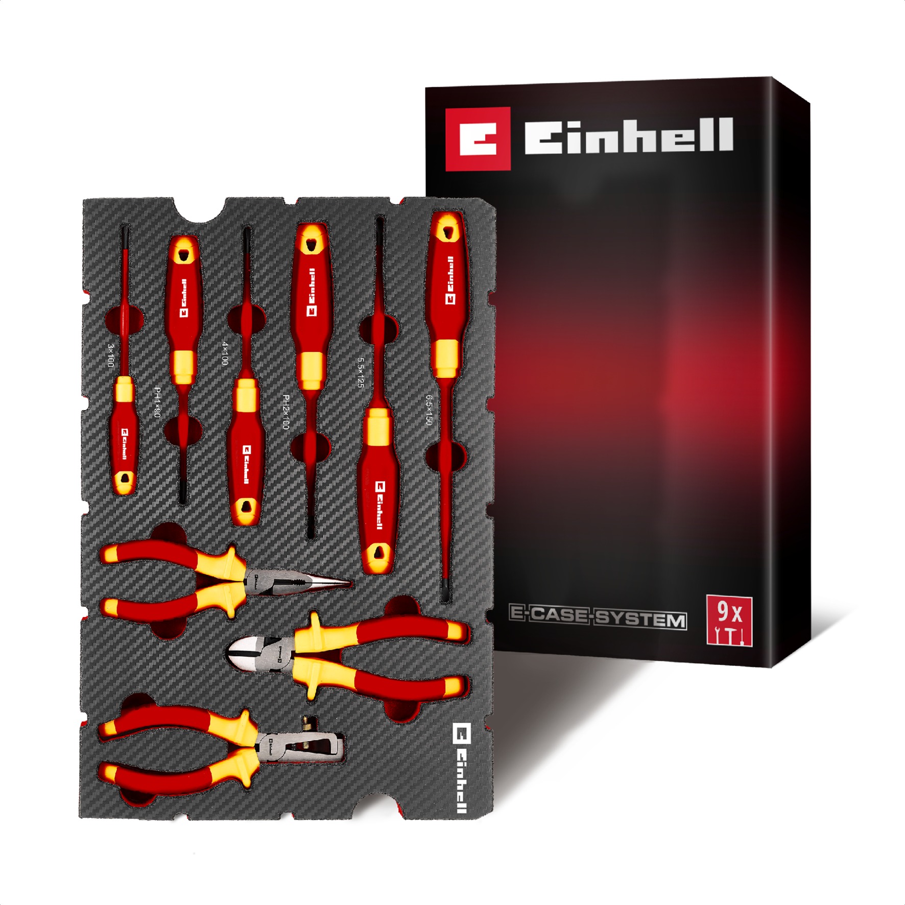 EINHELL E-Case Vložka do kufrů - Sada VDE kleští a šroubováků 9 ks, 49370524