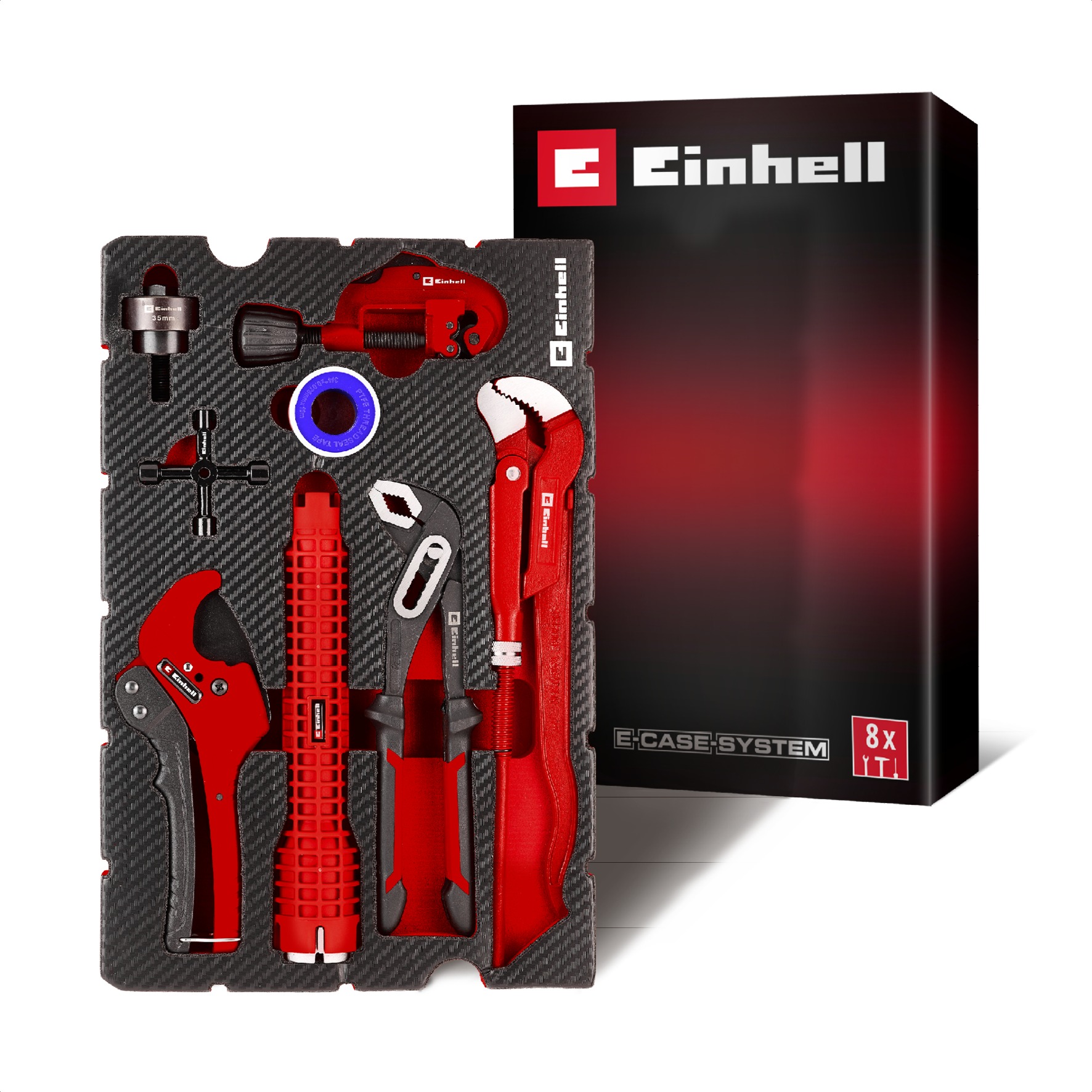 EINHELL E-Case Vložka do kufrů - Sada smíšená instalatérská 8 ks, 49370527