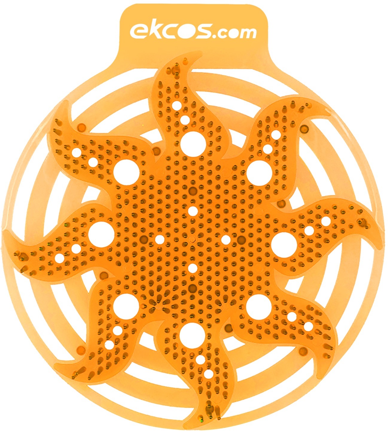 Ekcos Powerscreen – 30-dňové biorozložiteľné antisplash sitko do pisoára, vôňa tropické ovocie, 2 ks