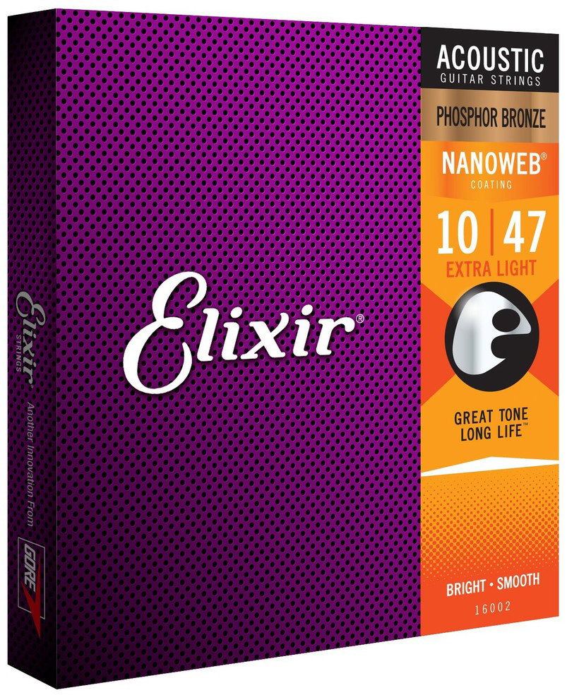 Elixir 16002 Nanoweb Phosphor Bronze 10-47 Extra Light