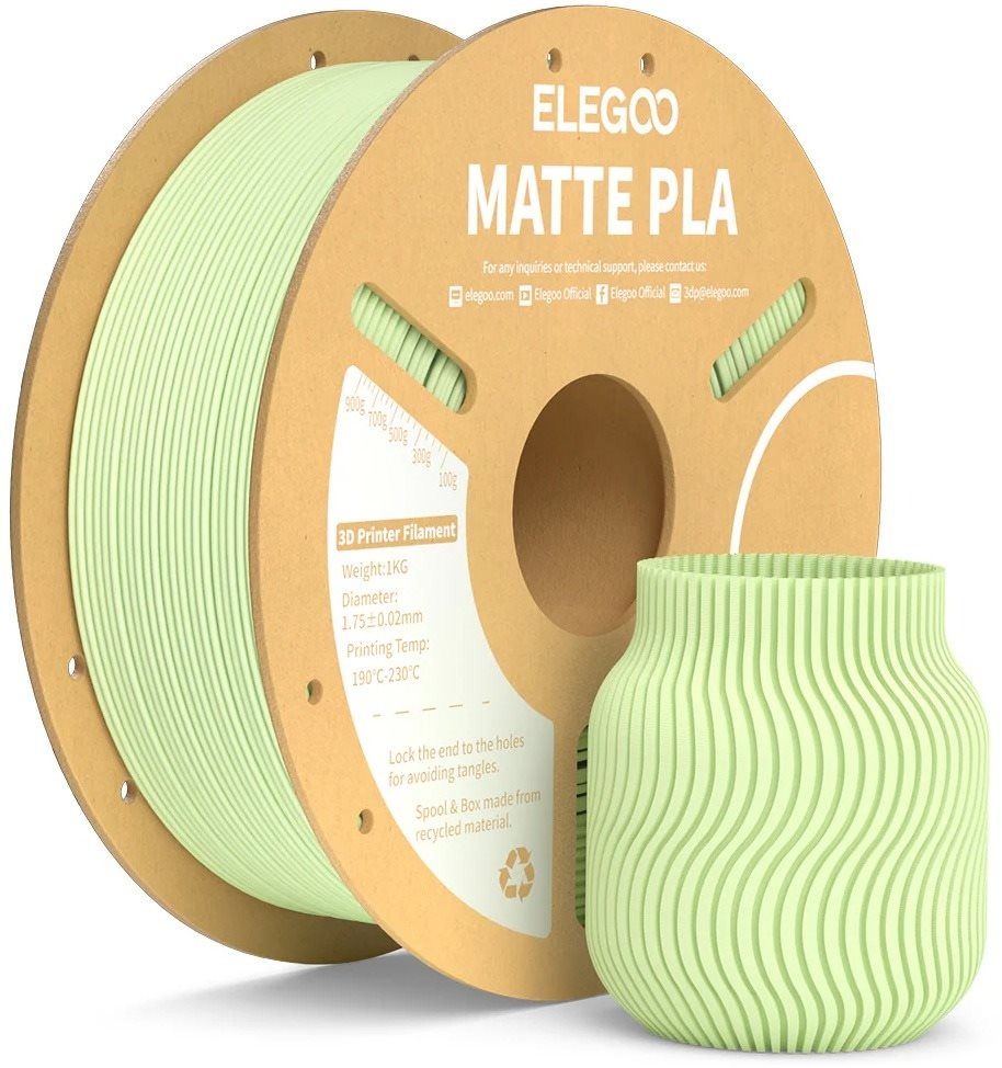 Elegoo PLA MATTE – 1,75 mm – 1 KG – Cardboard Spool – Mint Green