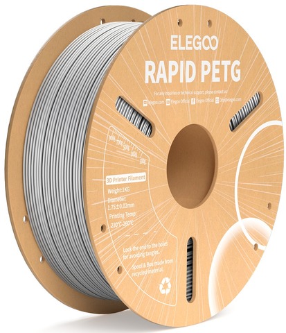Elegoo RAPID PETG – 1,75 mm – 1 KG – Cardboard Spool – Silver