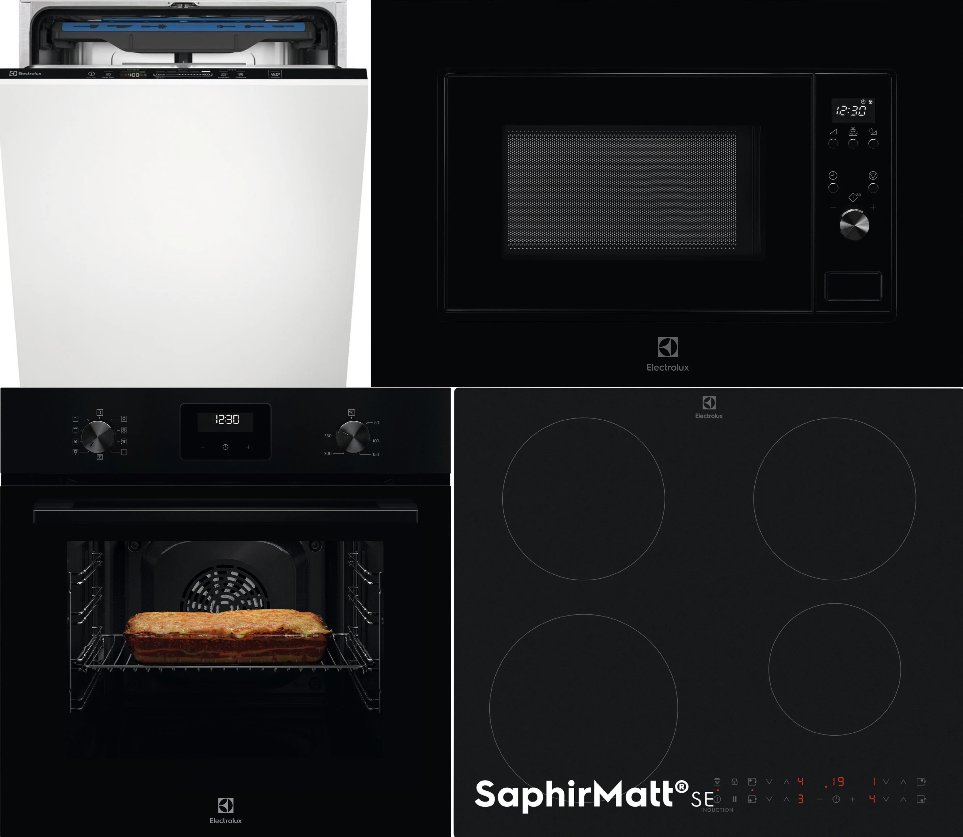 ELECTROLUX SatelliteClean EES48200L + LMS2203EMK + SurroundCook LOF3H10BK + SaphirMatt SE EIT60433CT