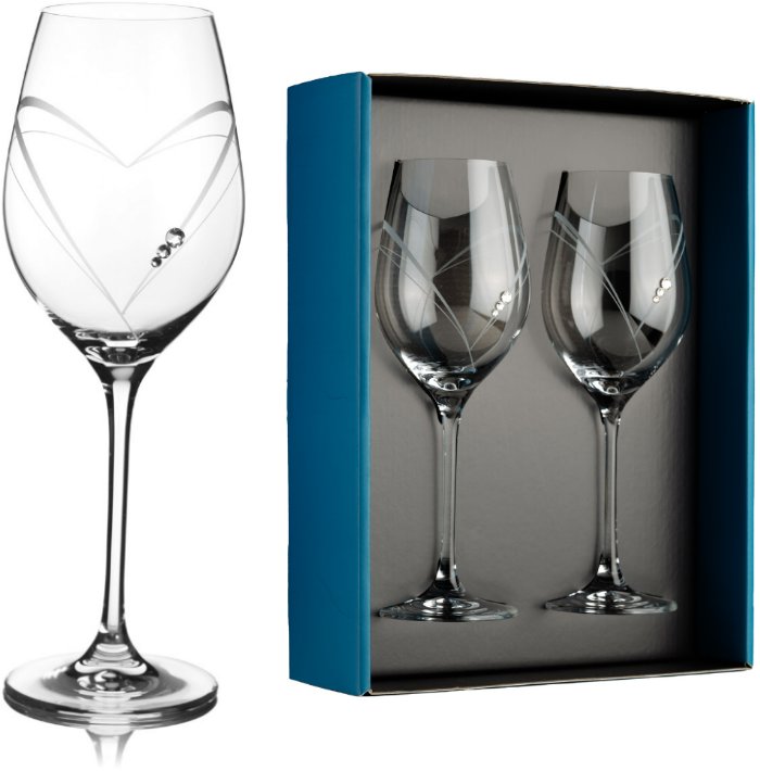 Element Poháre na biele víno Aphrodite s kryštálmi Swarovski 360 ml 2 ks