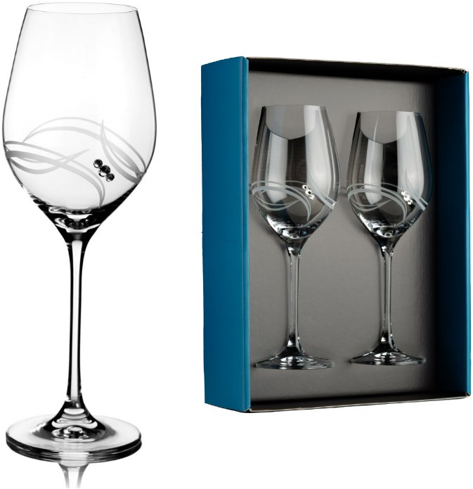 Element Poháre na biele víno Apollo s kryštálmi Swarovski 360 ml 2 ks