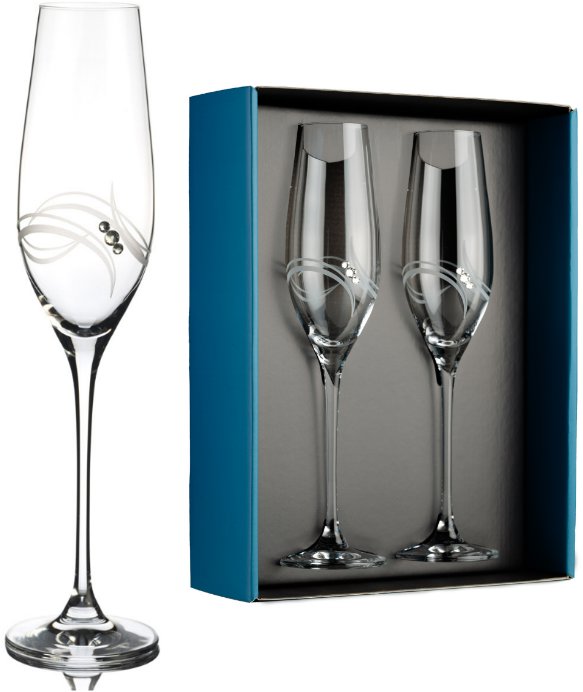 Element Poháre na šampanské Apollo s kryštálmi Swarovski 210 ml 2 ks