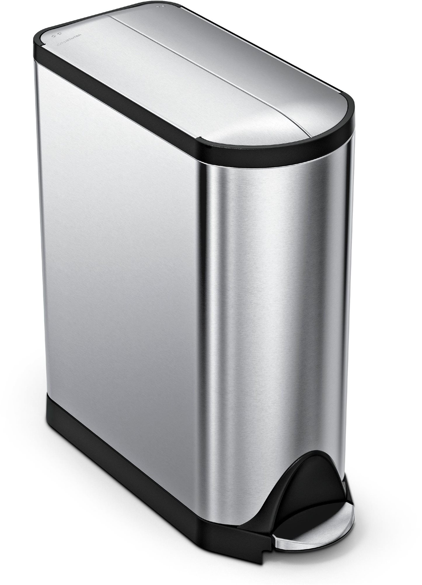 Pedálový odpadkový kôš Simplehuman – 45 l, butterfly veko, kefovaná nehrdzavejúca oceľ, FPP