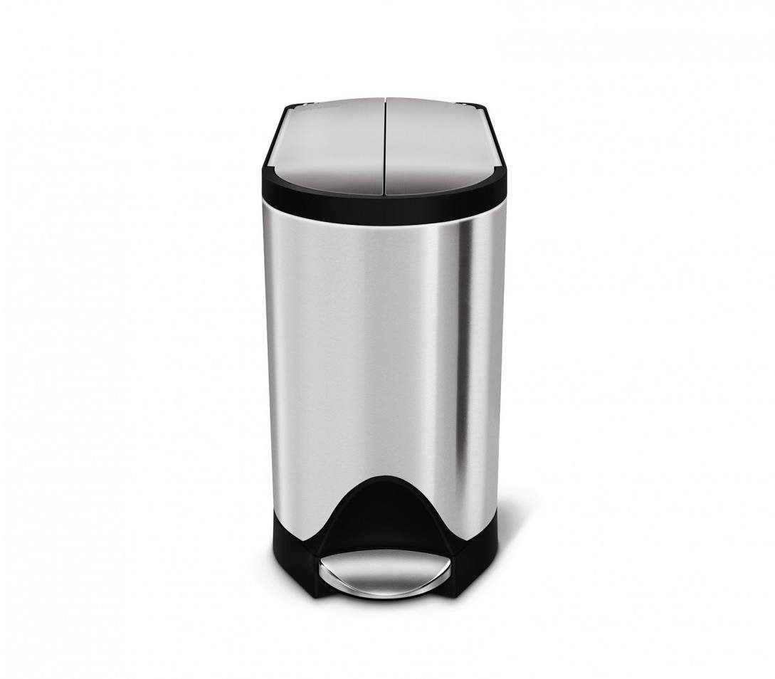 Pedálový odpadkový kôš Simplehuman – 10 l, butterfly veko, kefovaná nehrdzavejúca oceľ, FPP