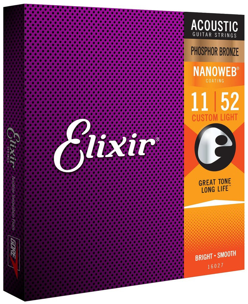 Elixir 16027 Acoustic NanoWeb Phosphor Bronze Custom Light