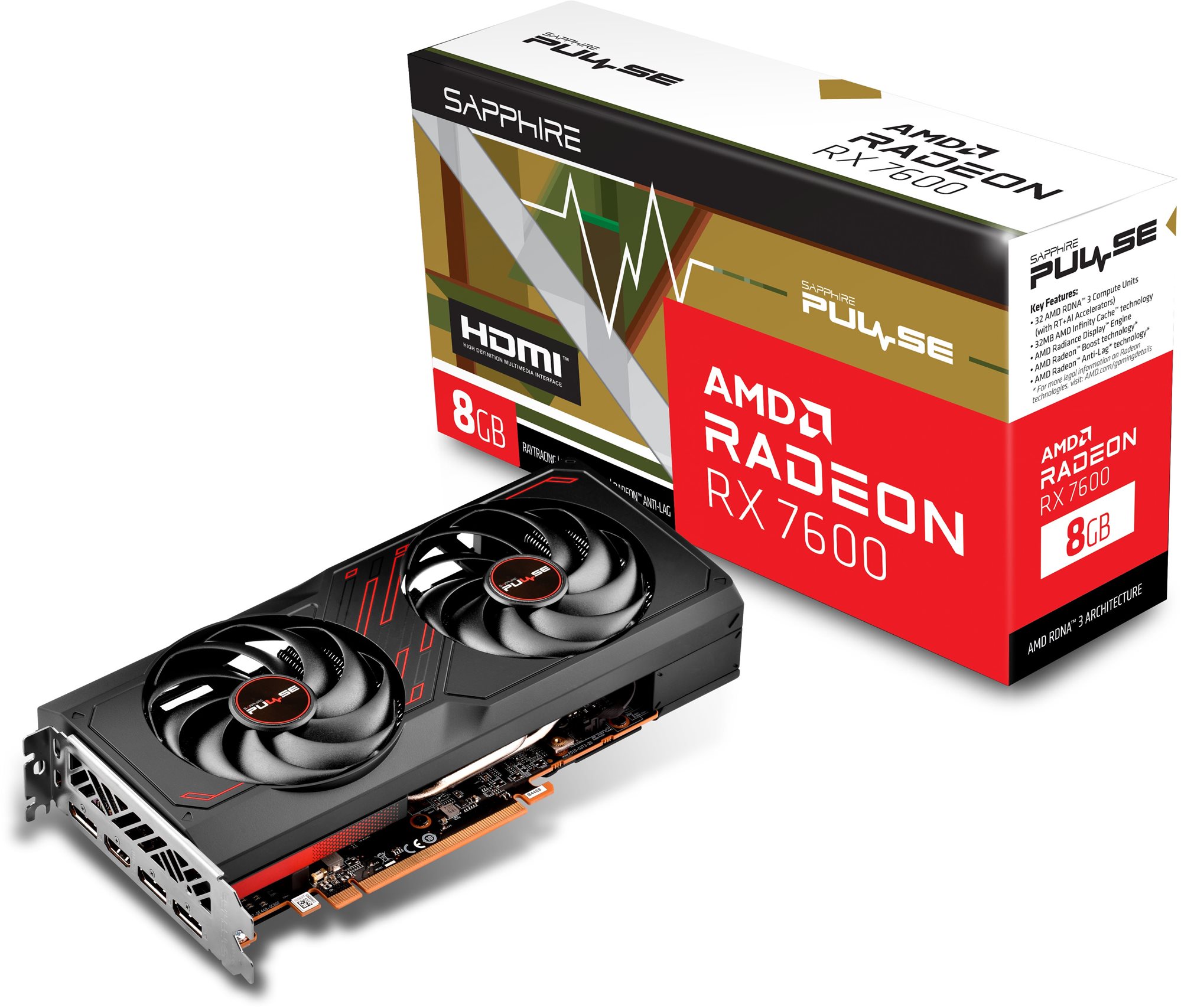 SAPPHIRE PULSE AMD Radeon RX 7600 8 G