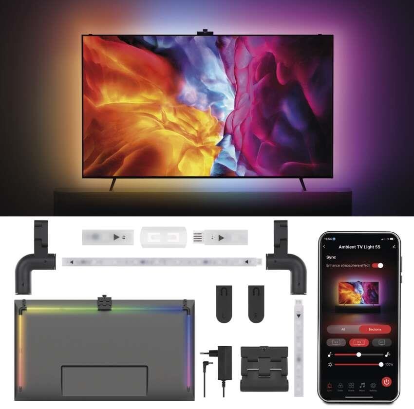 EMOS GoSmart Ambientné LED RGB osvetlenie za TV 55“ (139 cm)