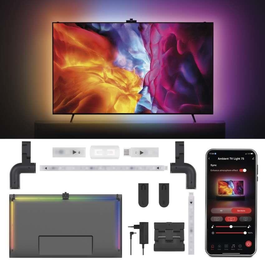 EMOS GoSmart Ambientné LED RGB osvetlenie za TV 75“ (189 cm)