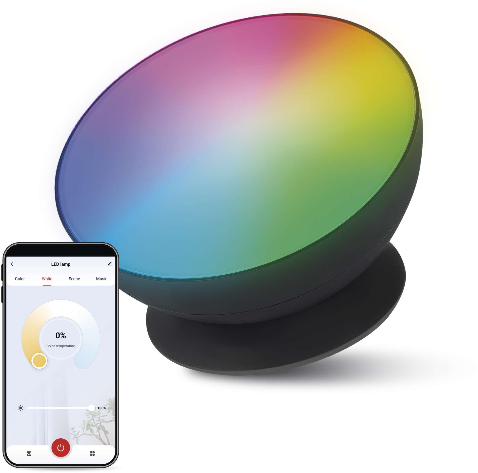 EMOS GoSmart LED ambientná lampa, čierna, teplá biela – studená biela/RGB, WiFi
