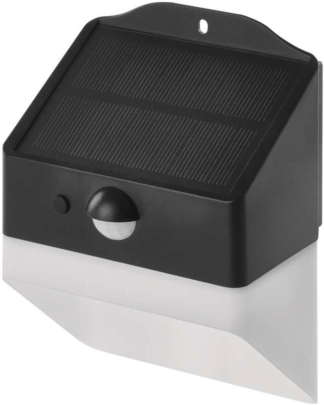 EMOS LUNIS solárne LED, s pohybovým senzorom, 220 lm, čierne, neutrálna biela