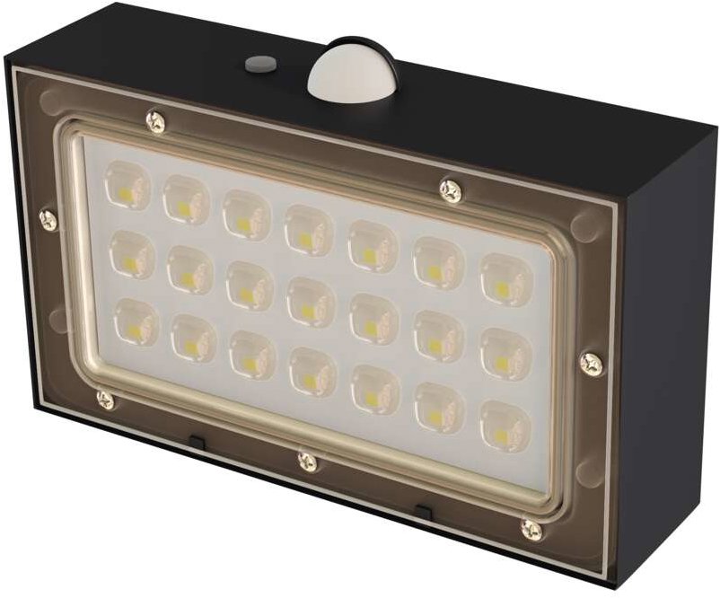 EMOS BRIXO solárne LED, s pohybovým senzorom, 350 lm, čierna, neutrálna biela